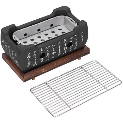 Jeffergarden Barbecue japonais Grill Mini ménage en alliage d'aluminium Charcoal Barbecue Poêle Four Accessoires