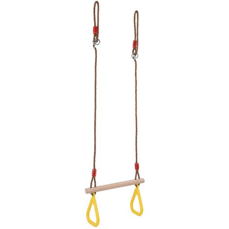 Jeffergarden Barre de trapèze robuste en bois pour enfants, barre de balanoire pour enfants