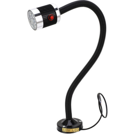 Jeffergarden Base magnétique ronde col de cygne lumière industrielle LED CNC Machine-outil tour lampe de travail AC220V 5W