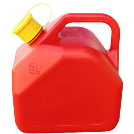 Jeffergarden Bidon d'essence 5L 1,3 gallons ABS sans fuite, conteneur d'essence portable rouge avec tuyau de sortie