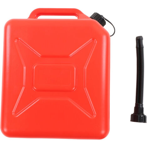Jeffergarden Bidon d'essence rouge de 10 litres (2,6 gallons) avec graduation, en PEHD épais et ABS ignifugé.