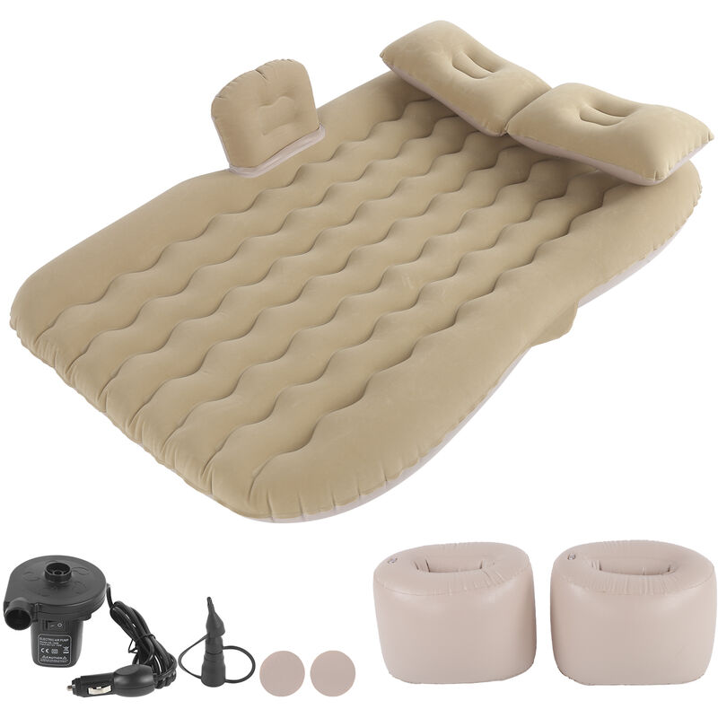 Jeffergarden - Eosnow Bloc de sécurité floqué en pvc pour matelas de voiture, jetée ronde à rayures ondulées, pompe à Air 12V pour l'eau de berline