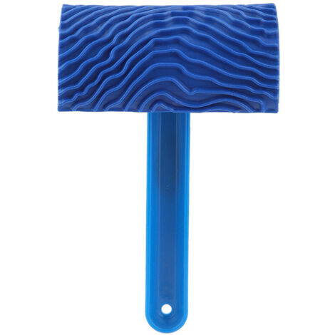 Jeffergarden Blue Rubber Wood Grain Effect Paint Roller with Handle DIY Wall Decorating Tool