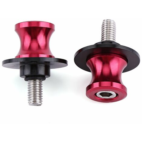 Jeffergarden Bobine de bras oscillant, 2PCS 6/8 / 10mm moto CNC arrière Stand arrière glissières de bobine de bras oscillant Stand bobines de bras oscillant(6mm -rouge)