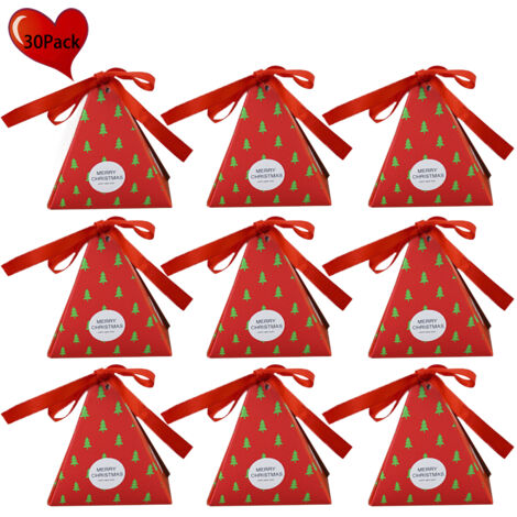 Lot De 12 Boîtes Cadeaux En Carton Avec Poignée - Mignons Dessins Pour Noël, Mariage, Fête - 8.9x8.9x10 Cm