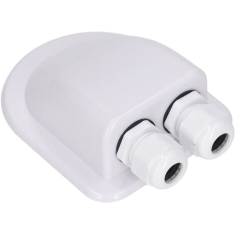 Jeffergarden Boîte de jonction de câble ABS, panneau solaire étanche, presse-étoupe à Double fil pour câblage d'alimentation externe, blanc