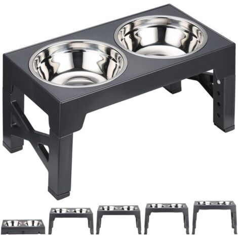 Jeffergarden ‌Bol surélevé réglable hauteur pour chien‌ 1100ml double - ergonomique, projet santé animaux maison