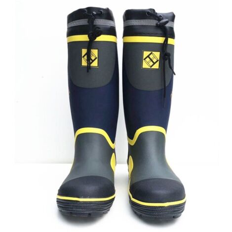 Jeffergarden Bottes en caoutchouc à semelle en acier, imperméables, surchaussures de travail pour l'extérieur, bleu, gris, jaune HH025 LL, pointure 43-44