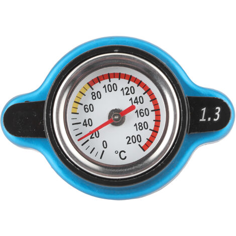 Jeffergarden Bouchon de radiateur thermostatique universel couvercle de réservoir d'eau étanche avec jauge de température grosse tête 1.3bar