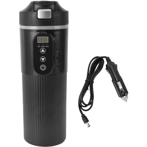 Jeffergarden Bouilloire électrique de voiture avec affichage LED de la température (25 à 100 °C), capacité de 500 ml, étanche, en acier inoxydable 304, idéale pour le lait, le thé et le café.