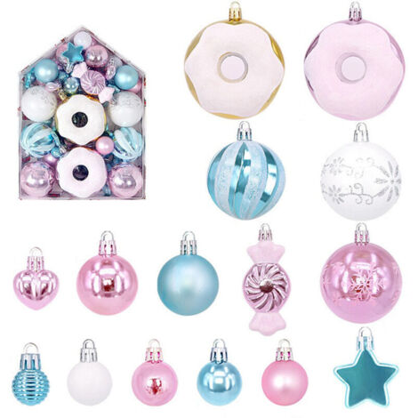 Jeffergarden Boules de Noël décoratives, boules rondes peintes de forme irrégulière, présentées dans une boîte, décorations pour sapin de Noël.