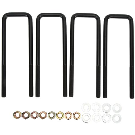 Jeffergarden Boulons, Boulons en U pour Essieu Arrière en Acier Noir de 25,4 Cm pour Silverado 1500