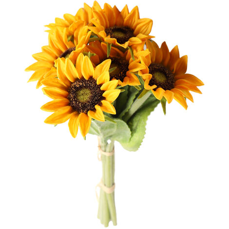 Jeffergarden Bouquet de Tournesols de Simulation, Arrangement de Faux Tournesols en Soie pour la Décoration de Table de Centres de Table de Cuisine de Mariage en Plein Air à la Maison (Z)