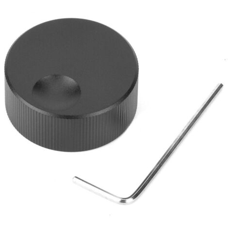 Jeffergarden Bouton de réglage du volume 32 x 13 mm en aluminium massif noir mat pour potentiomètre 6 mm