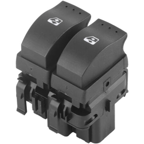 Jeffergarden Bouton double interrupteur, interrupteur de commande de vitre en plastique léger, alimentation pour Renault Clio II B0/B1