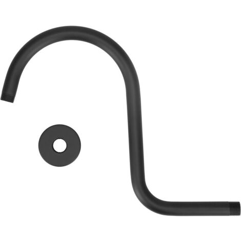 Jeffergarden Bras de douche en forme de S, col de cygne, en acier inoxydable, bras d'extension de pomme de douche, salle de bains, bras de pomme de douche NPT pour maison 233 noir