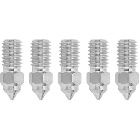 Jeffergarden Buse d'extrudeuse d'imprimante 3D, 1.75mm M6, Hotend haute vitesse pour Creality Ender 5 S1 0.4mm, 5 pièces