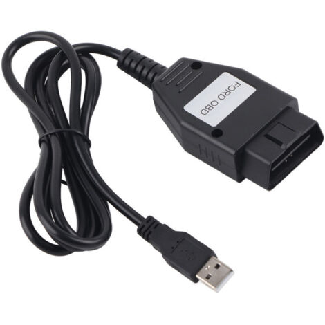 Jeffergarden Câble de diagnostic de voiture avec interface OBD Câble USB, utilisé pour la détection des défauts de voiture, adapté à Ford