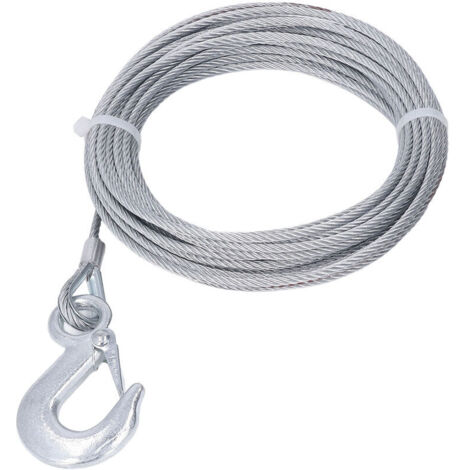 Jeffergarden Câble de treuil 4 mm x 12 m, résistance 2000 lb, acier inoxydable galvanisé, remplacement