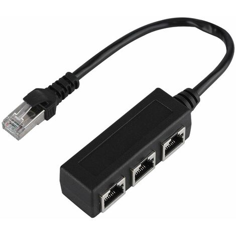 Câble d'extension Ethernet, 8 pouces Extension de Câble Include Ethernet  Coupleur RJ45 1 Mâle à 3 Femelle LAN Câble Adaptateur Réseau Ethernet Câble