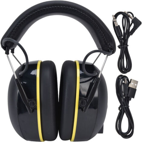 Jeffergarden Cache-oreilles antibruit 5 V/1 A, multifonctions, pour le jardinage, noir