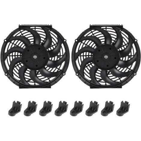 Jeffergarden Cadeaux de mai Ventilateur de Refroidissement de radiateur, Ventilateur de Refroidissement électrique, radiateurs Noirs pour système Moteur