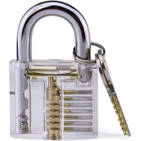 Jeffergarden Cadenas entraînement coupe transparent kit crochets serrurier débutant