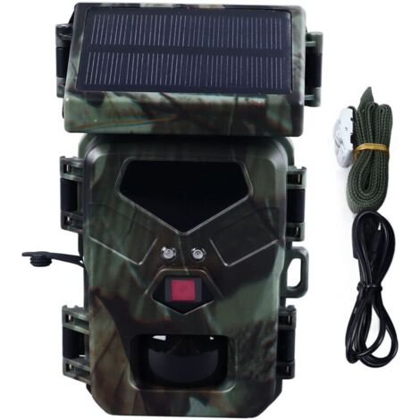 Jeffergarden Caméra de chasse étanche HD à vision nocturne infrarouge et alimentation solaire pour la surveillance de la faune sauvage en extérieur