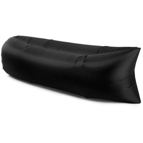 Jeffergarden Canapé gonflable pliable imperméable, matelas gonflable simple, chaise portable pour le camping en plein air, Noir