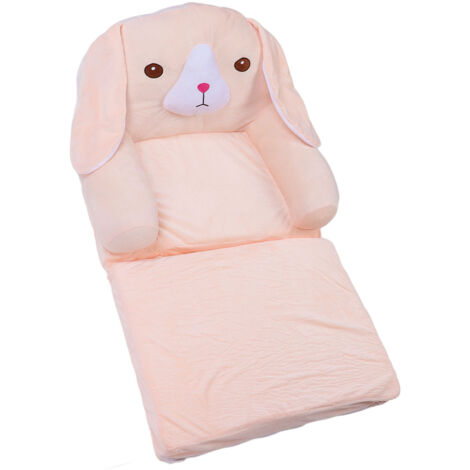 Jeffergarden Canapé pliable pour enfants, 2 couches, en éponge de chien rose, doux, rabattable, ouvert, pour la maison, l'htel, la maternelle