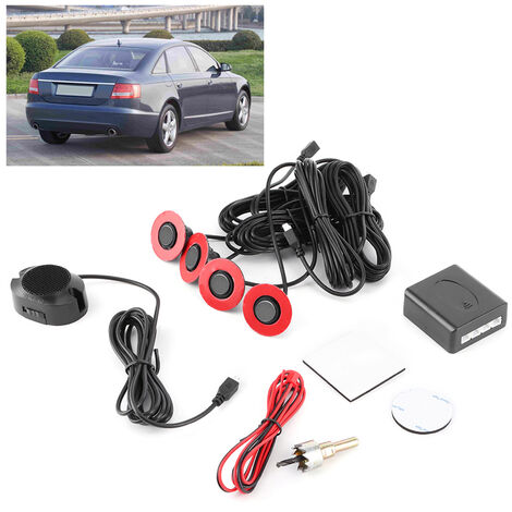 Jeffergarden Capteur radar de secours intégré de voiture de 16,5 mm avec kit auxiliaire de sonnerie audio (gris)