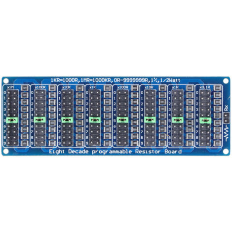 Jeffergarden Carte de résistances programmables, bornier à vis, 0,1 Ω à 9 999 999 Ω, 8 sections, composant électronique de précision
