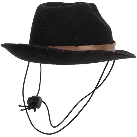Jeffergarden Chapeau de cowboy pour animaux de compagnie, chapeau de chien de cowboy mignon et drle pour chats, chiens, fête, festival, port quotidien, noir