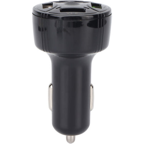 Jeffergarden Chargeur de voiture 1 en 4 sorties USB QC3.0, ignifuge, multi-protection, Plug and Play, universel 12-32V, noir