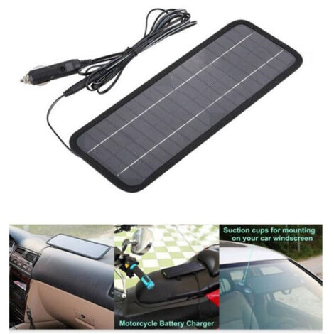 Jeffergarden Chargeur solaire de batterie de voiture 4,5 W à conversion élevée avec pince