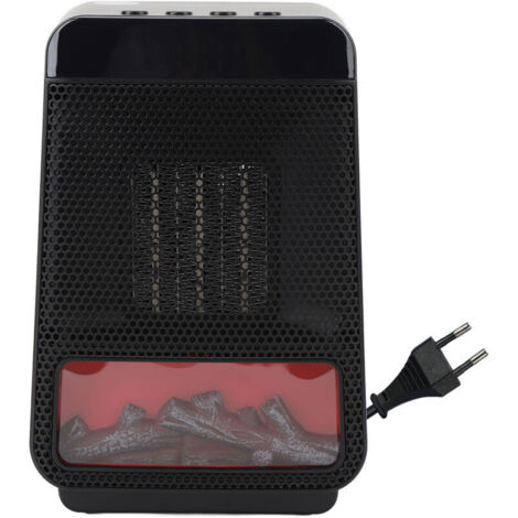 Jeffergarden Chauffage d'appoint à flamme 3D avec minuterie à 4 vitesses, chauffage rapide, céramique PTC, convient pour chambre et bureau, prise UE, 220 V
