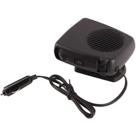 Jeffergarden Chauffage de voiture portable avec base rotative à 360 degrés, ventilateur de chauffage et de refroidissement 2 en 1 avec dégivreur et désembueur pour voitures (noir) 12 V