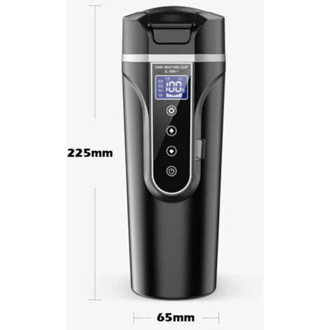 Jeffergarden Chauffe-eau pour voiture, bouilloire électrique isolante, 12 V, 24 V, pour camion, chauffage domestique, petit appareil, écran LCD