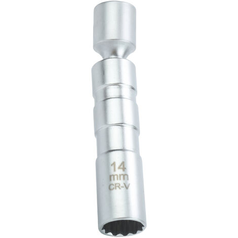 Jeffergarden Clé à douille universelle pour bougie d'allumage, outil de démontage magnétique à 12 pans, entraînement 14 mm 3/8