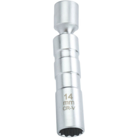 Jeffergarden Clé à douille universelle pour bougie d'allumage, outil de démontage magnétique à 12 pans, entraînement 14 mm 3/8
