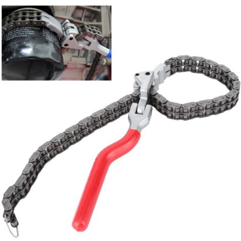 Jeffergarden Clé à filtre à huile à chaîne, manche long de 35 cm, outil ergonomique pour la réparation automobile