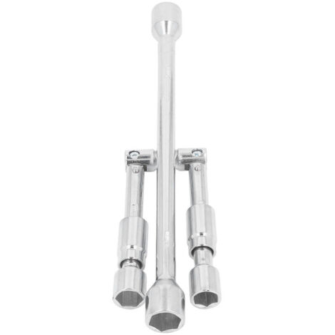 Jeffergarden Clé à roue pliable 14 pouces en croix à 4 voies pour pneus de voiture, camion et SUV