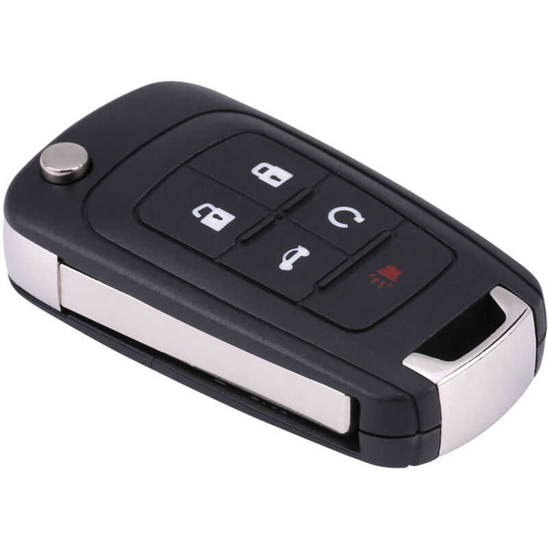 Jeffergarden Clé de télécommande de voiture à 5 boutons porte-clés à puce pour CHEVROLET CAMARO CRUZE MALIBU SONIC GM
