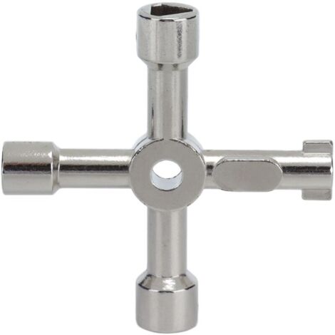 Jeffergarden Clé utilitaire 4 en 1 en alliage de Zinc, outil manuel multifonctionnel pour vanne d'armoire