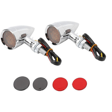 Jeffergarden Clignotant de moto, feu stop, Vintage, accessoire de Modification de calandre, blanc, 2 pièces