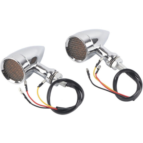Jeffergarden Clignotant LED pour motos, 2 pièces, lumière ambre 12V, 10mm, coque chromée universelle
