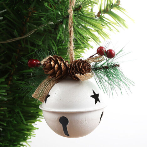 Jeffergarden Cloche de Noël décorative, en fer, blanche.