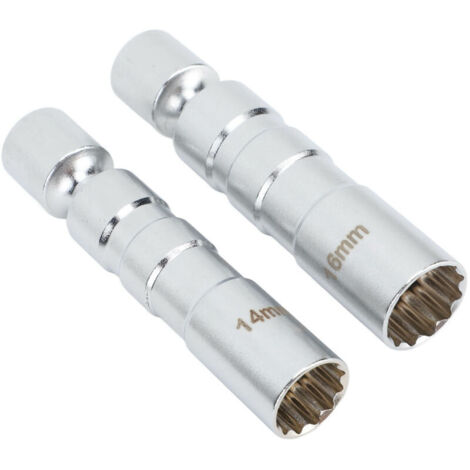 Jeffergarden Coffret de douilles de bougie d'allumage magnétiques à paroi mince de 14 mm et 16 mm, adaptées à la réparation automobile