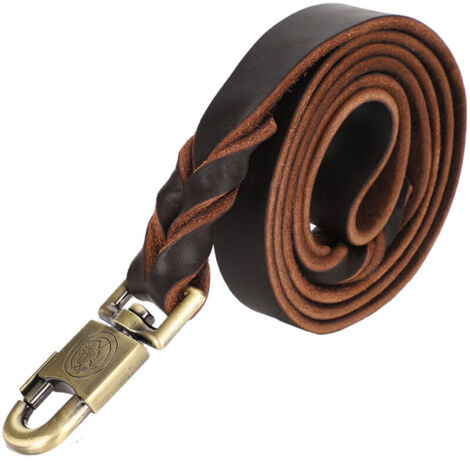 Jeffergarden Collier & laisse pour chien en cuir souple tressé - 2,5 x 150cm - Accessoire de sécurité pour promenade quotidienne