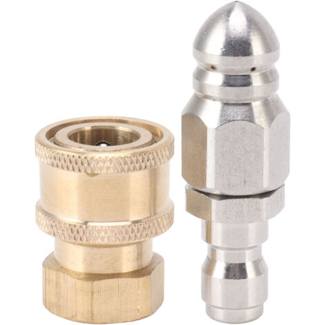 Jeffergarden Compact Sewer Nozzle G1/4 Quick Insert Drain Hose Pressure Washer Fittings for Internal Thread G3/8